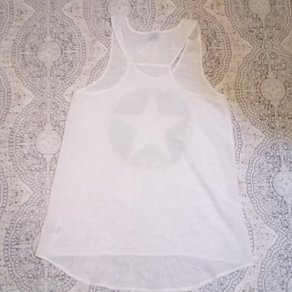 WHITE sheer sleeveless top - Picture 5 of 11